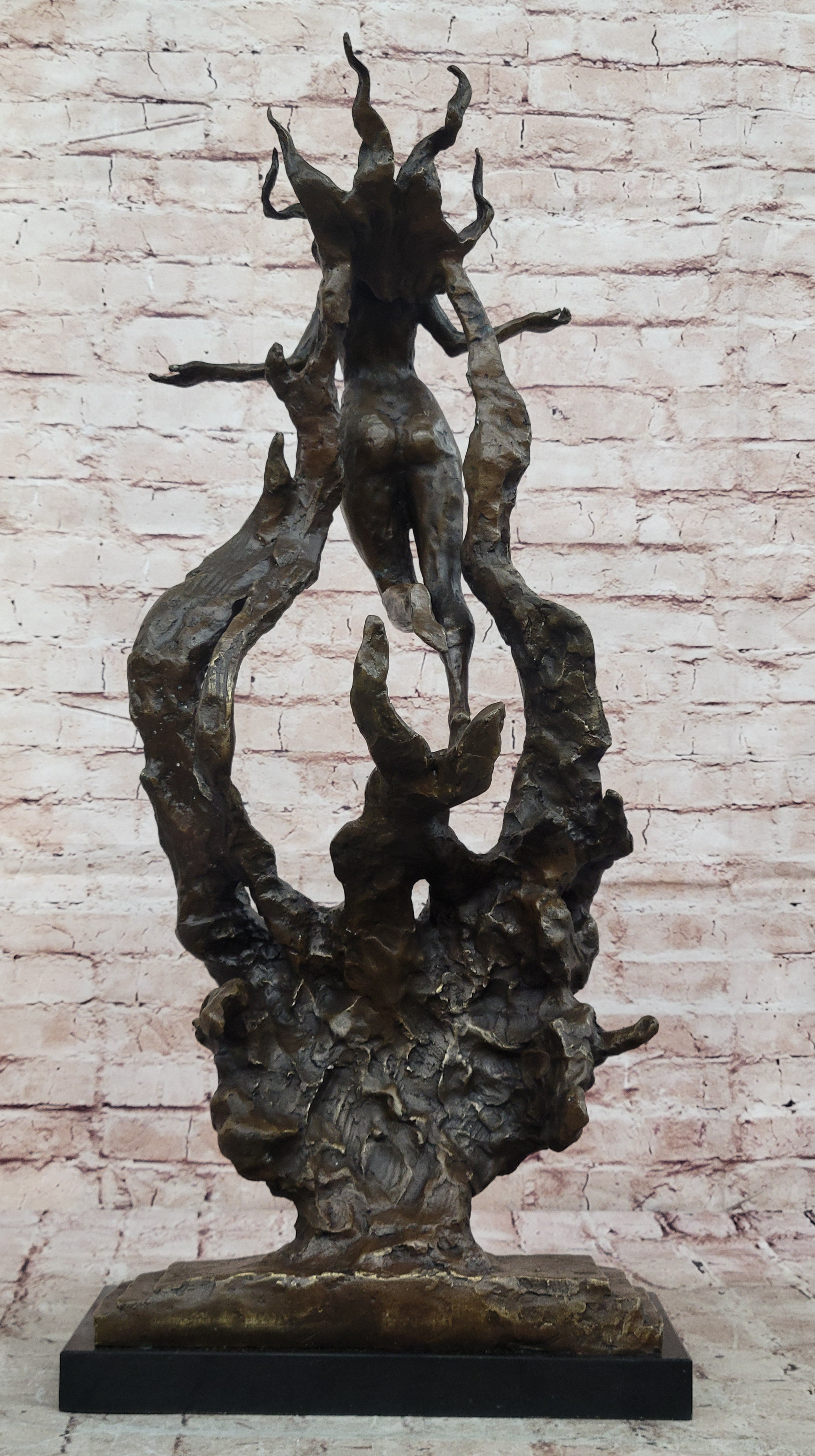 Western Bronze Nude statue Medusa Snake Goddess Art Sculpture Figurine LRG