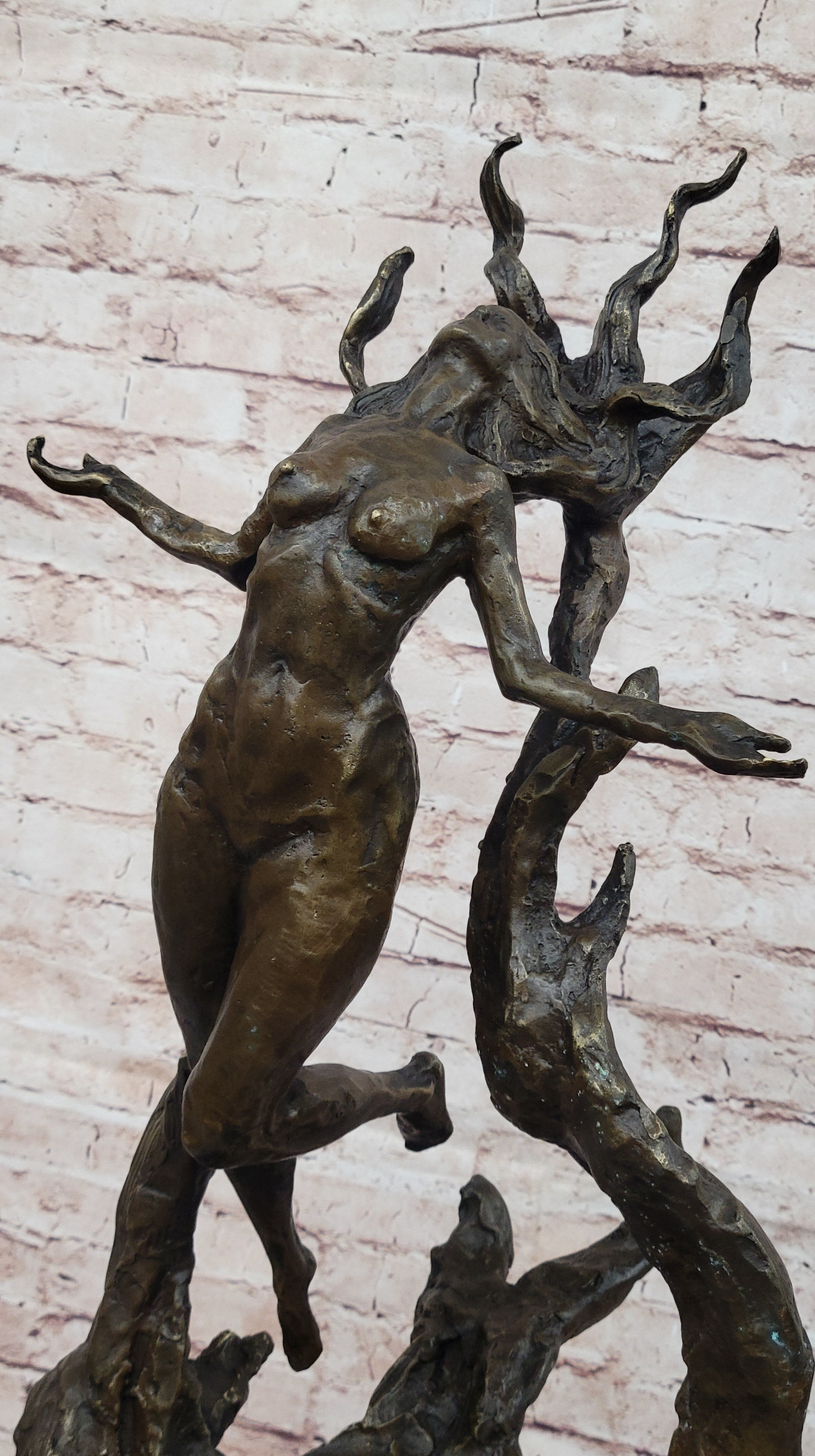 Western Bronze Nude statue Medusa Snake Goddess Art Sculpture Figurine LRG