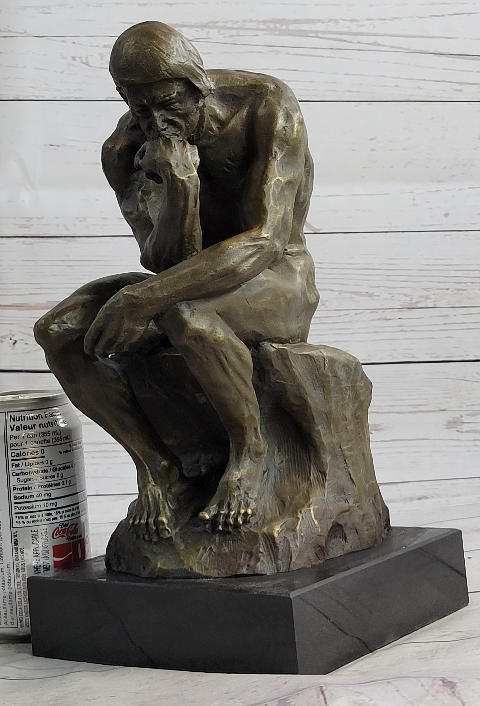 Collectible Figurine Bronze Decor Massive Extra Large Rodin Thinker Famous Work