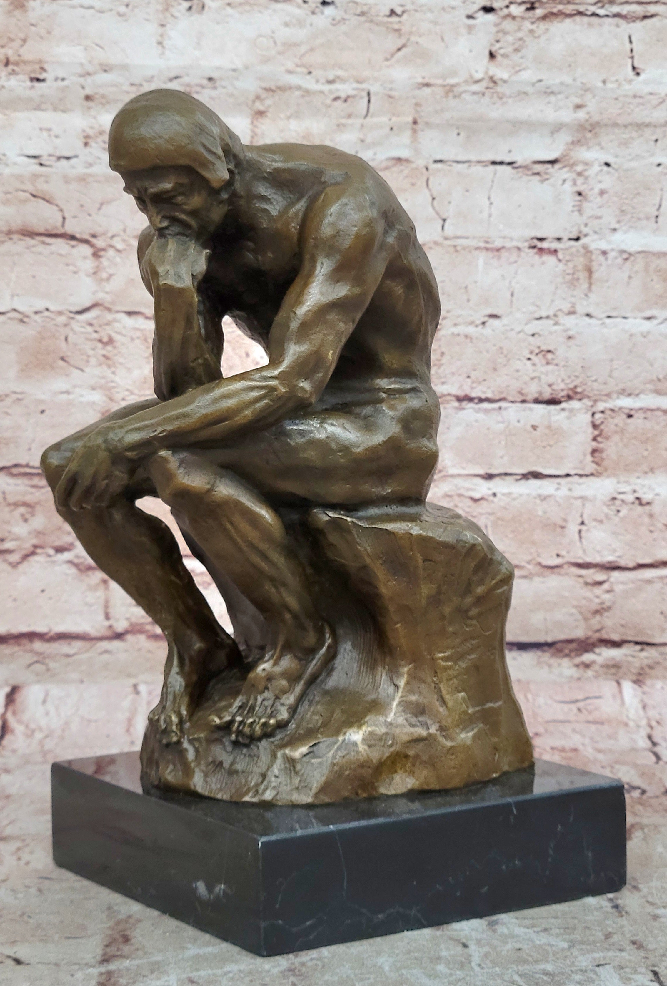Collectible Figurine Bronze Decor Massive Extra Large Rodin Thinker Famous Work