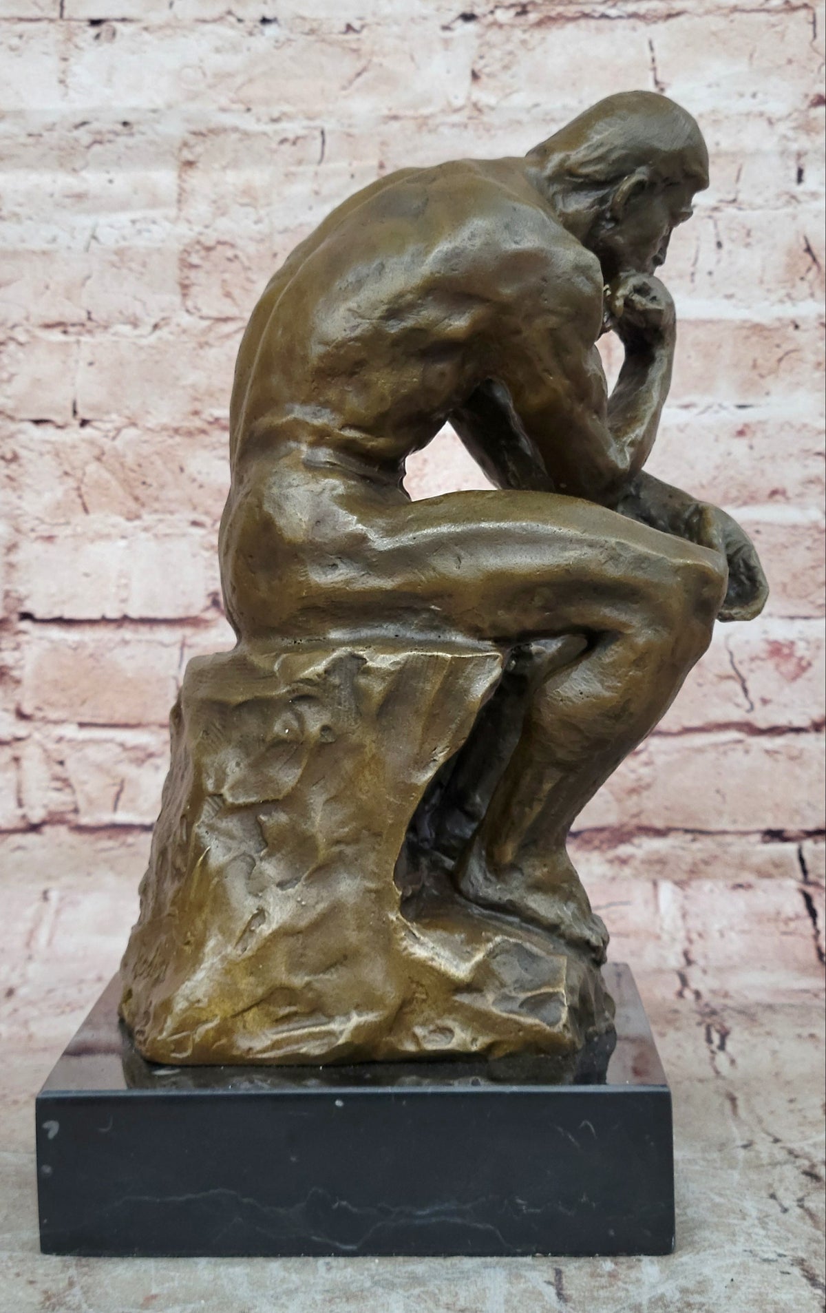 Collectible Figurine Bronze Decor Massive Extra Large Rodin Thinker Famous Work