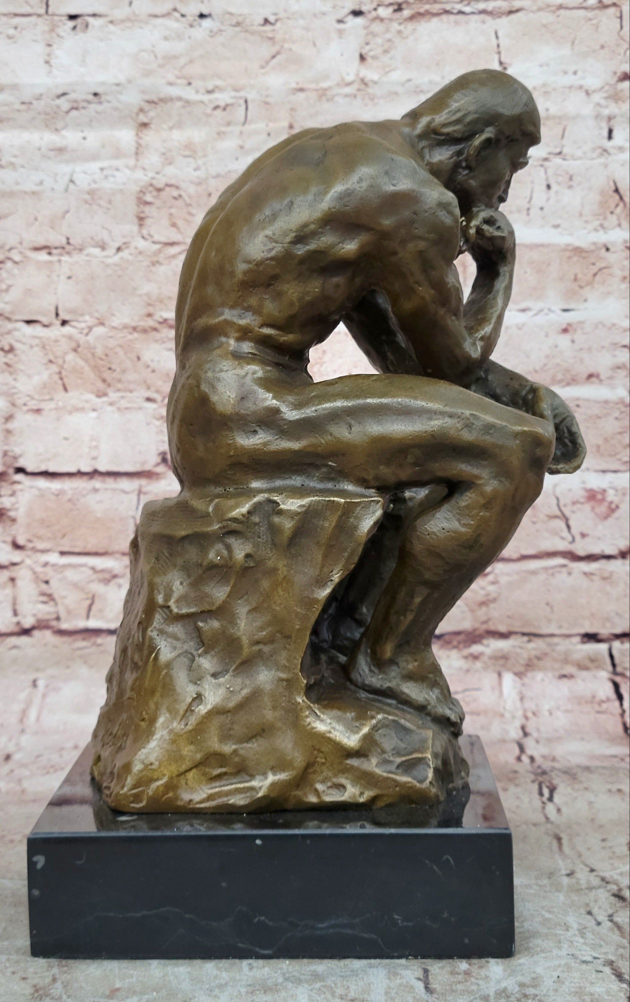 Collectible Figurine Bronze Decor Massive Extra Large Rodin Thinker Famous Work