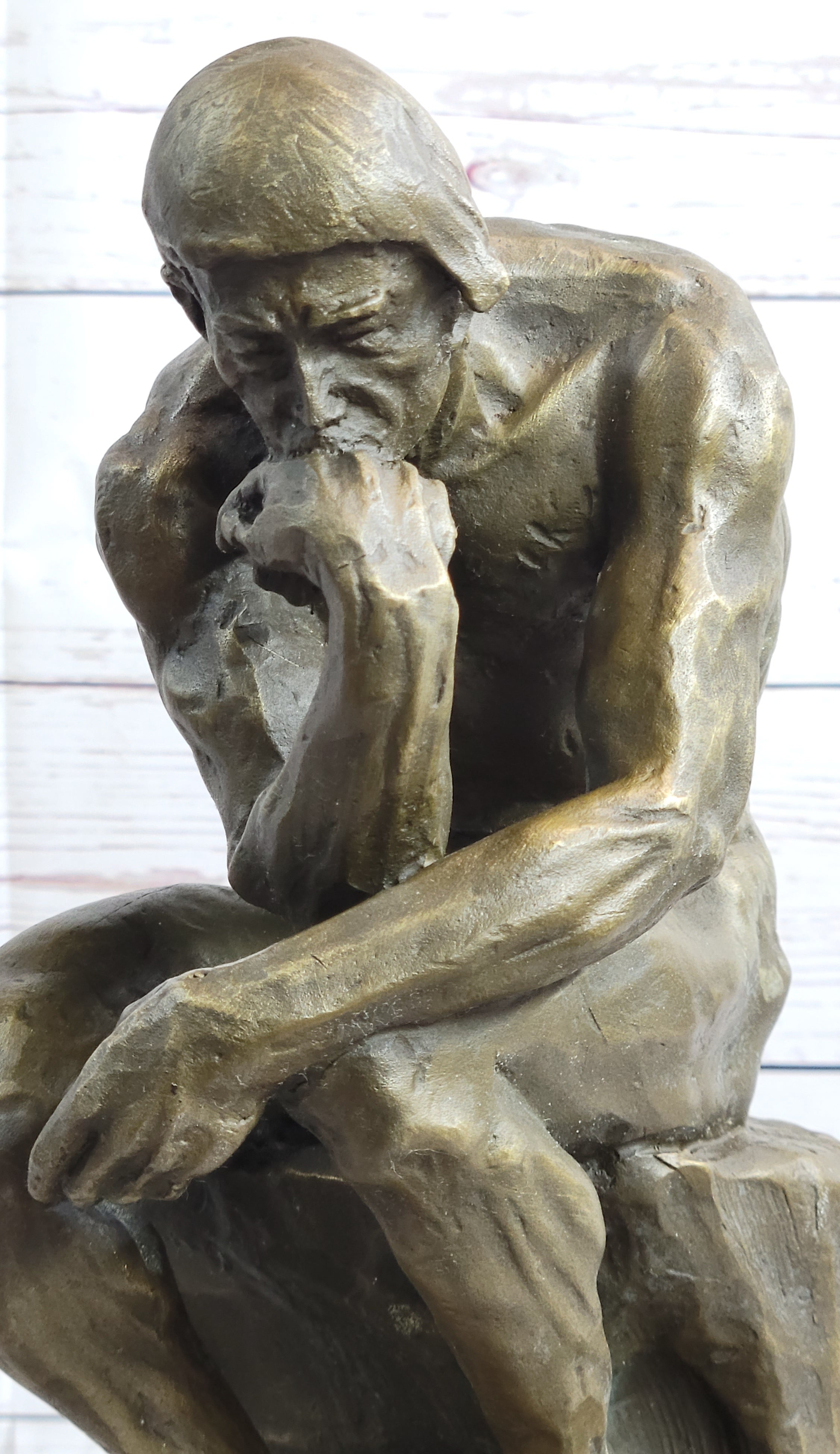 Collectible Figurine Bronze Decor Massive Extra Large Rodin Thinker Famous Work