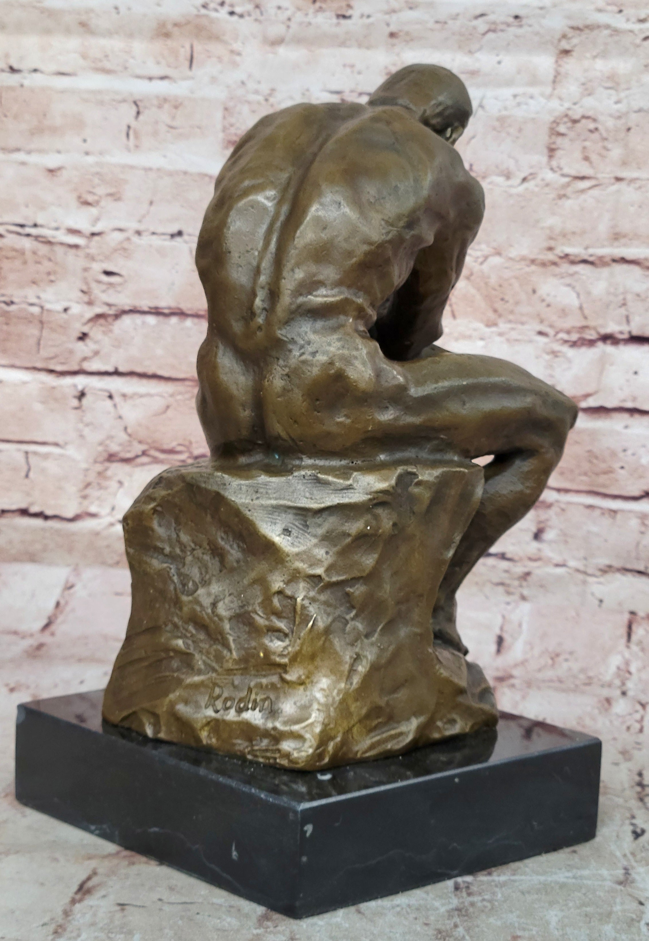 Collectible Figurine Bronze Decor Massive Extra Large Rodin Thinker Famous Work