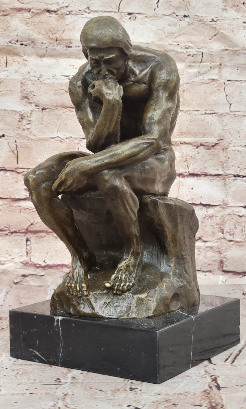 Collectible Figurine Bronze Decor Massive Extra Large Rodin Thinker Famous Work