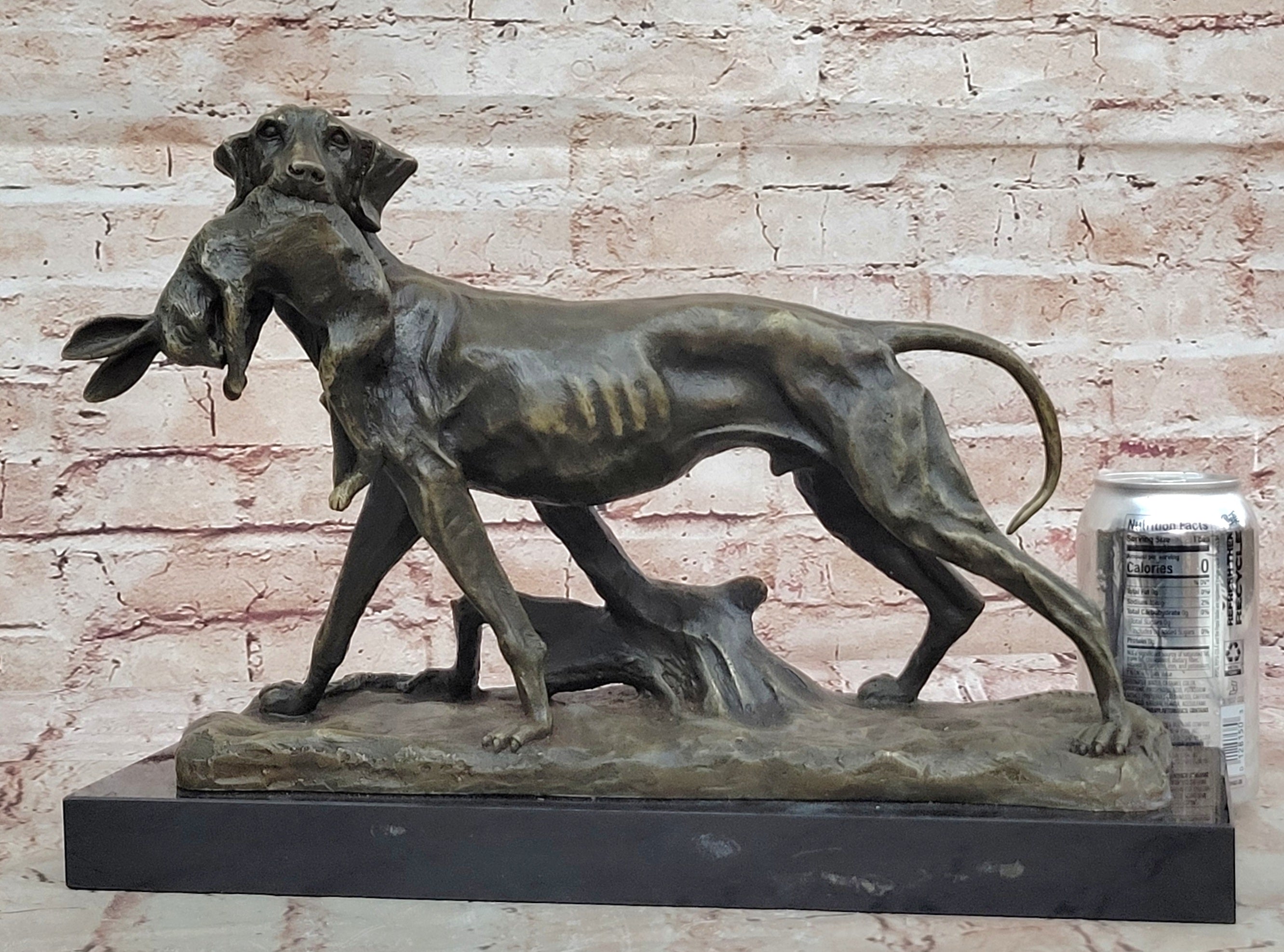 Real Bronze Metal Statue Retriever Hunting Dog Farm Friend Canine Sculpture Sale