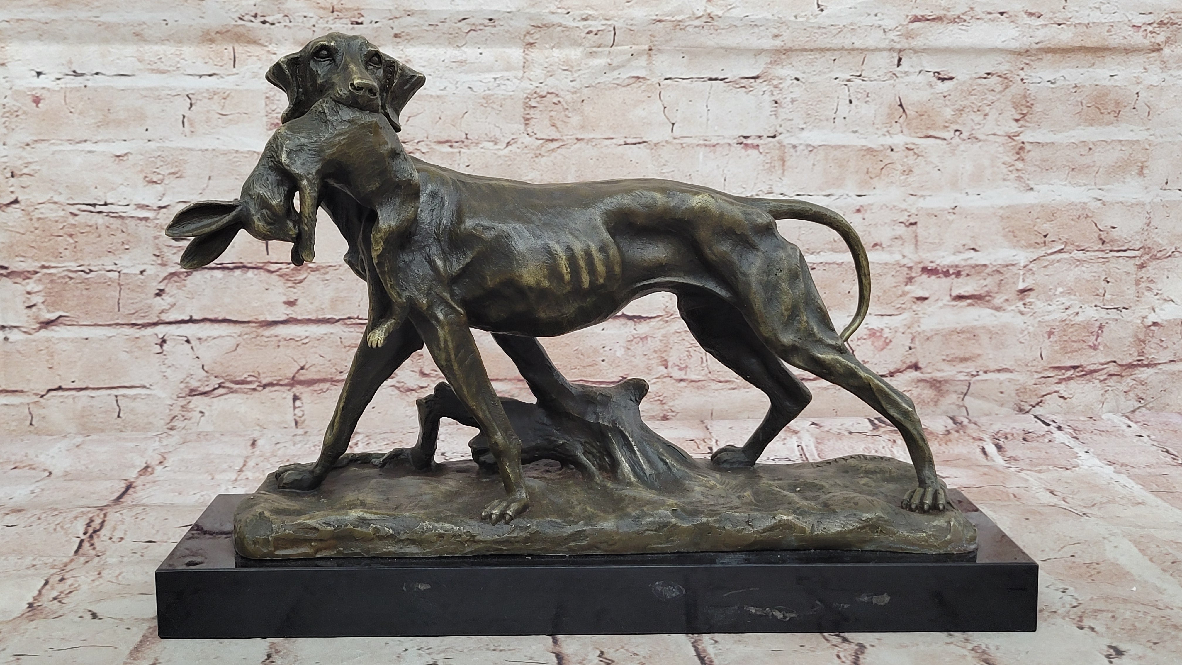 Real Bronze Metal Statue Retriever Hunting Dog Farm Friend Canine Sculpture Sale