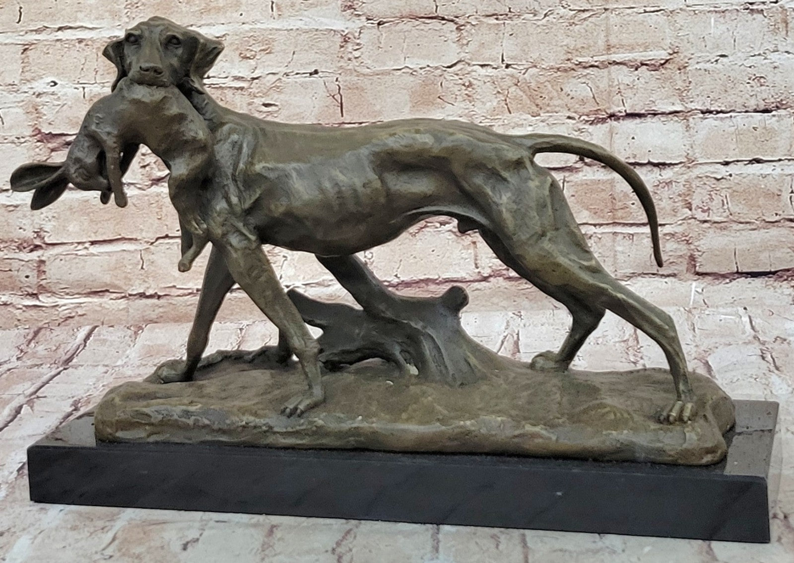 Real Bronze Metal Statue Retriever Hunting Dog Farm Friend Canine Sculpture Sale
