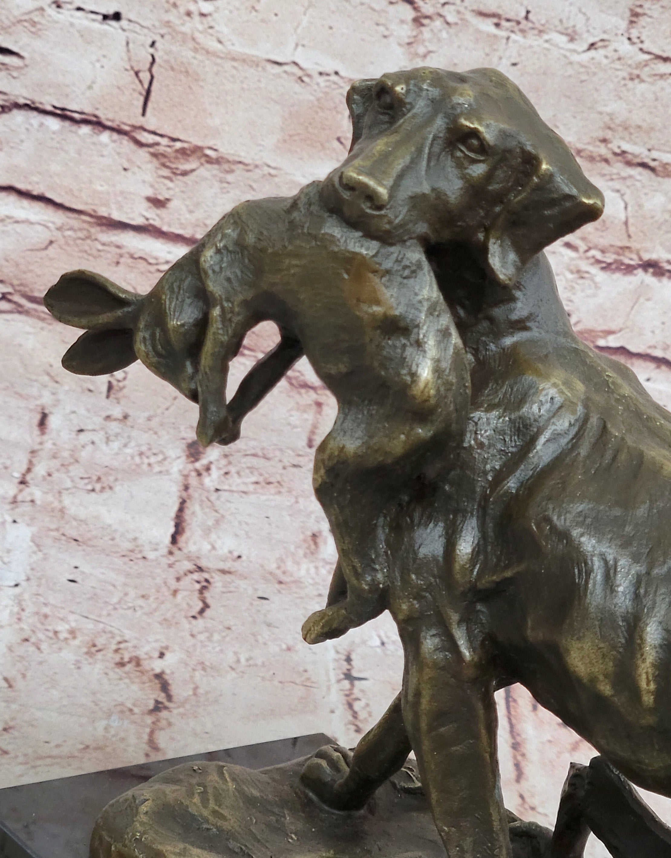 Real Bronze Metal Statue Retriever Hunting Dog Farm Friend Canine Sculpture Sale