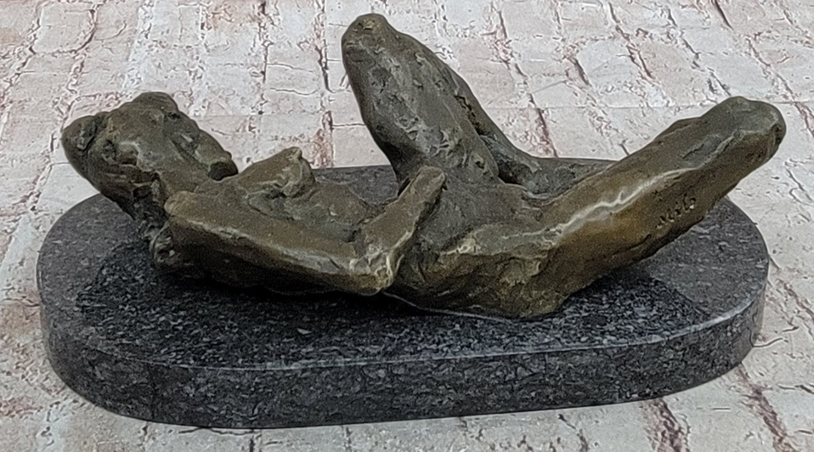 Bronze Sculpture Nude Erotic Female Art Deco Lost Wax Hot Cast Marble Base Gift