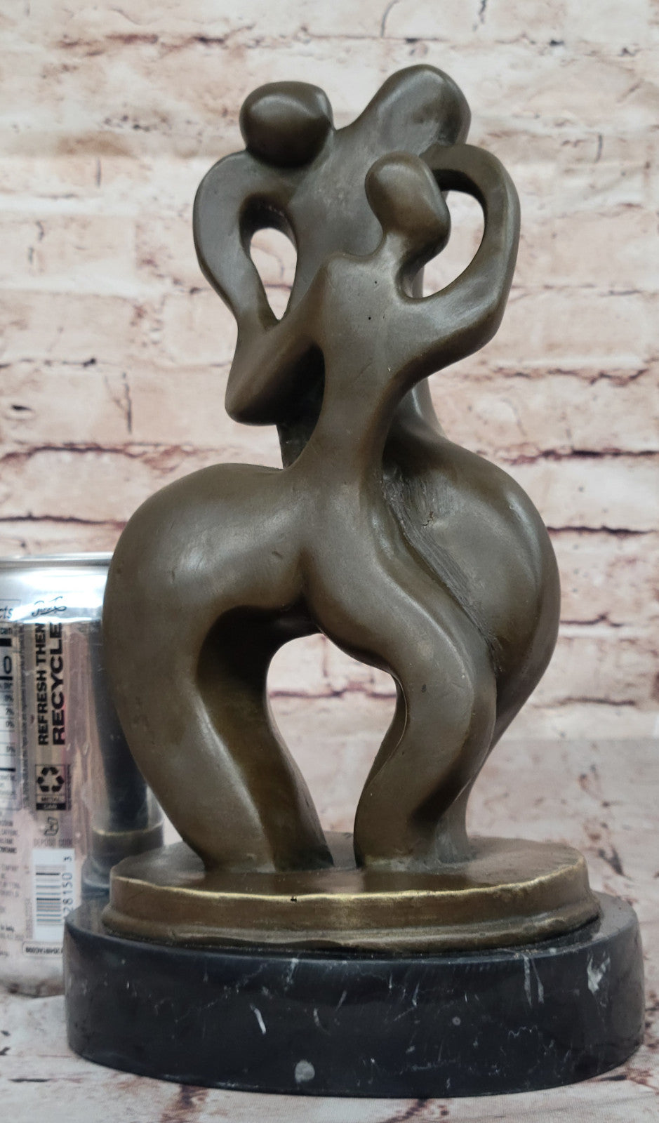 Modern Bronze Dancer Couple Sculpture Signed Original Abstract Home Decor Figurine