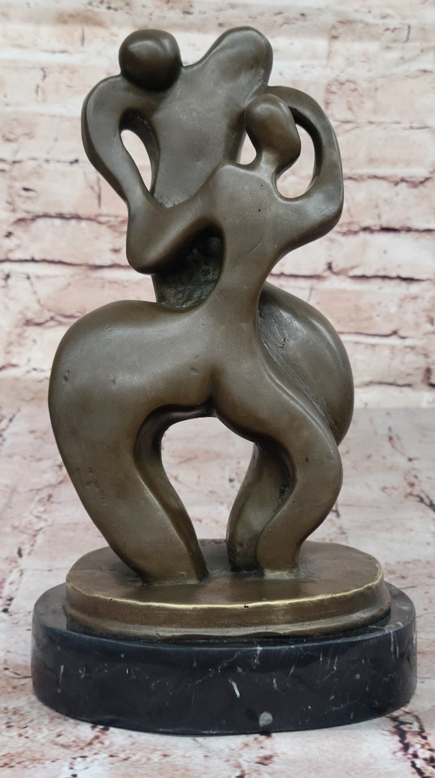 Modern Bronze Dancer Couple Sculpture Signed Original Abstract Home Decor Figurine