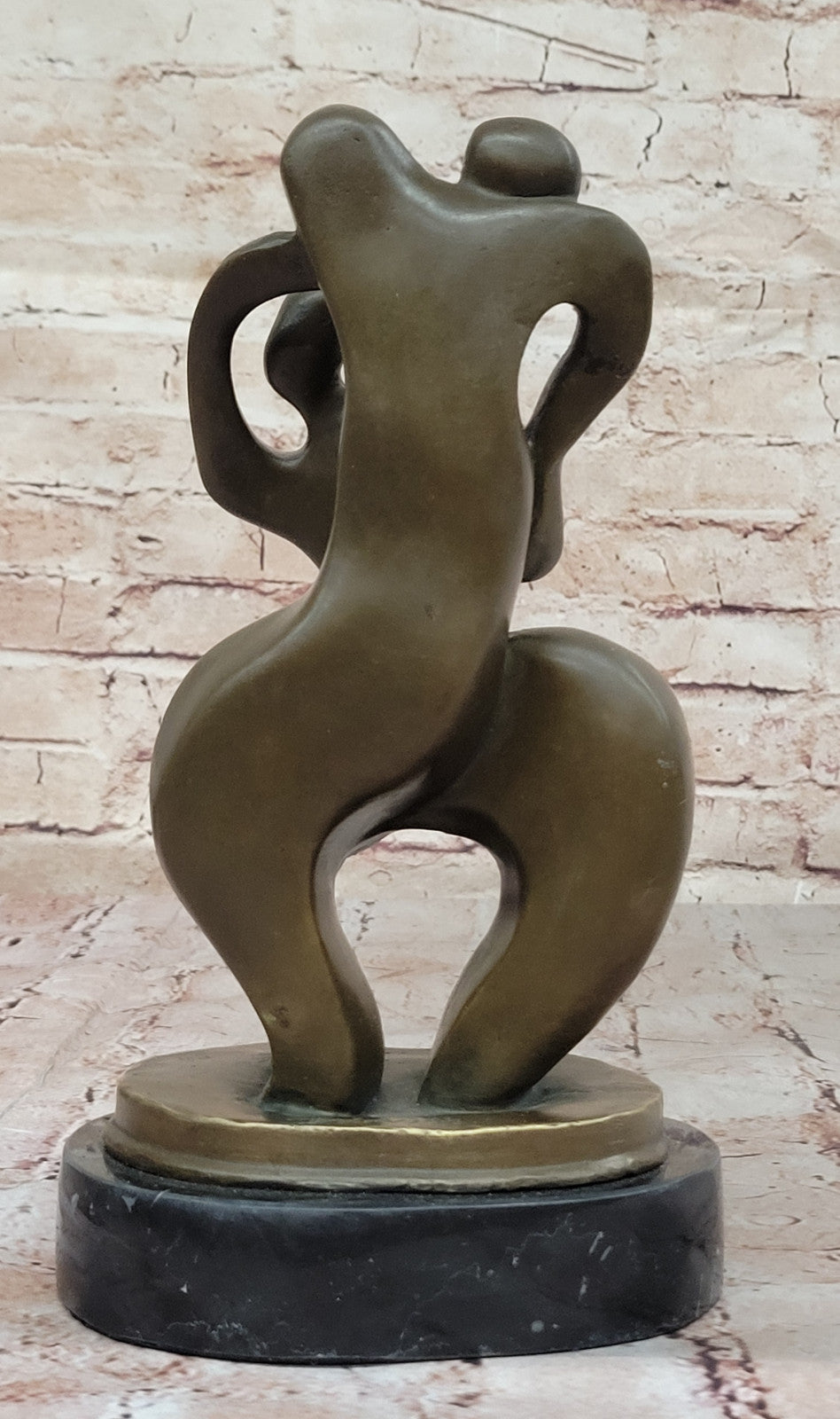 Modern Bronze Dancer Couple Sculpture Signed Original Abstract Home Decor Figurine