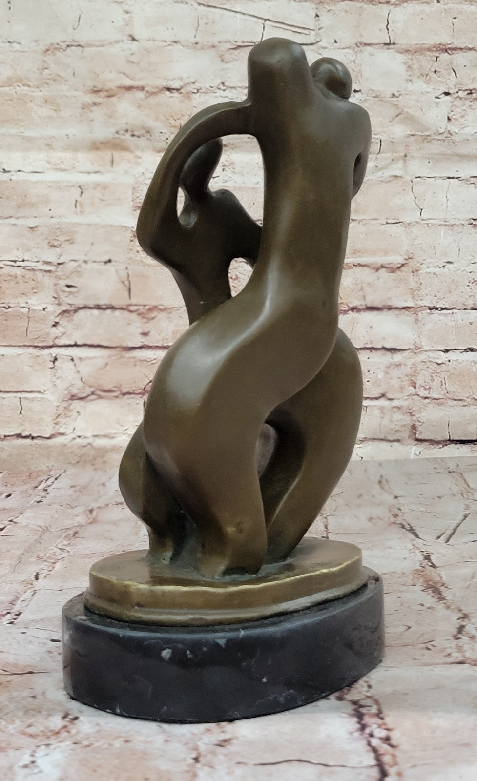 Modern Bronze Dancer Couple Sculpture Signed Original Abstract Home Decor Figurine