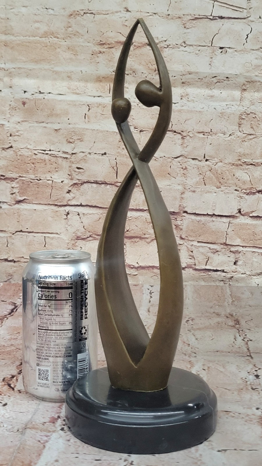 Modern art Creation of Two Beings Becoming one Hot Cast Handcrafted Statue