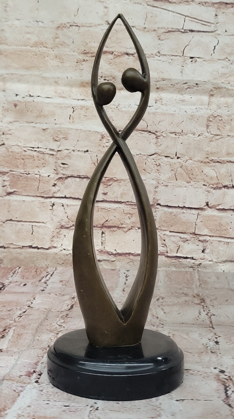 Modern art Creation of Two Beings Becoming one Hot Cast Handcrafted Statue