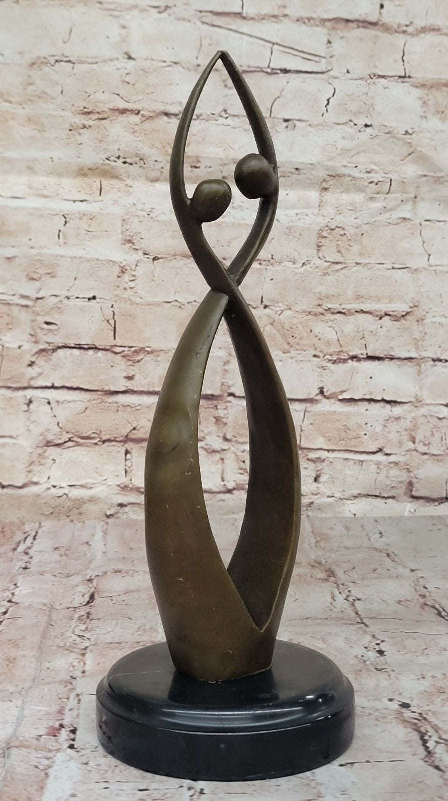 Modern art Creation of Two Beings Becoming one Hot Cast Handcrafted Statue