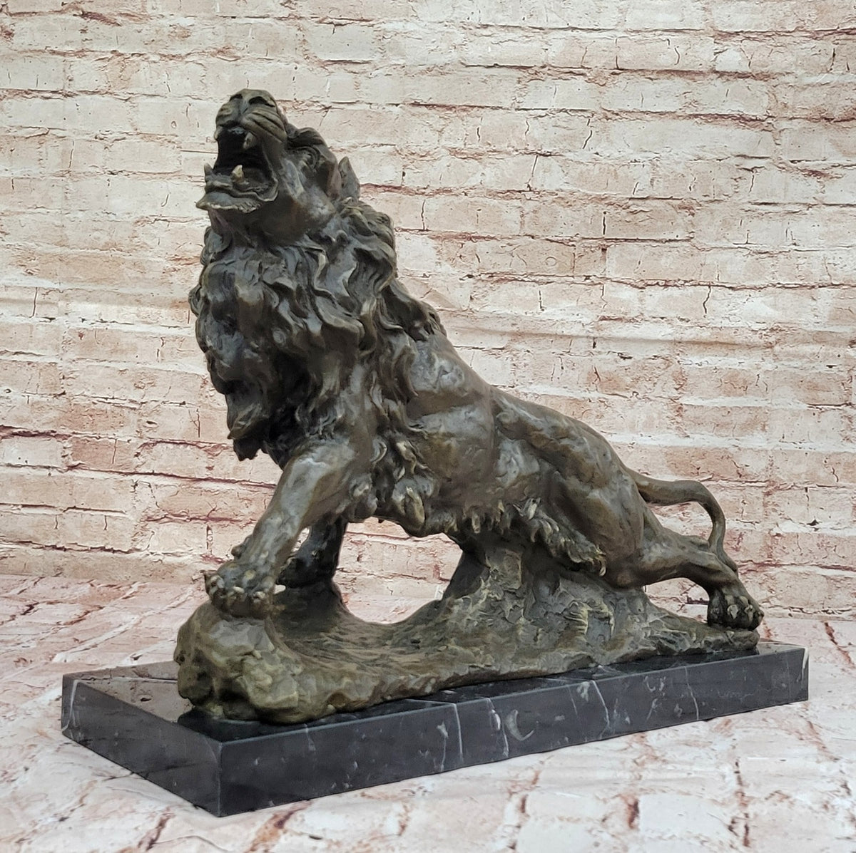 Antoine Barye African Lion Bronze Statue Large Wildlife Sculpture Home Decor Figure