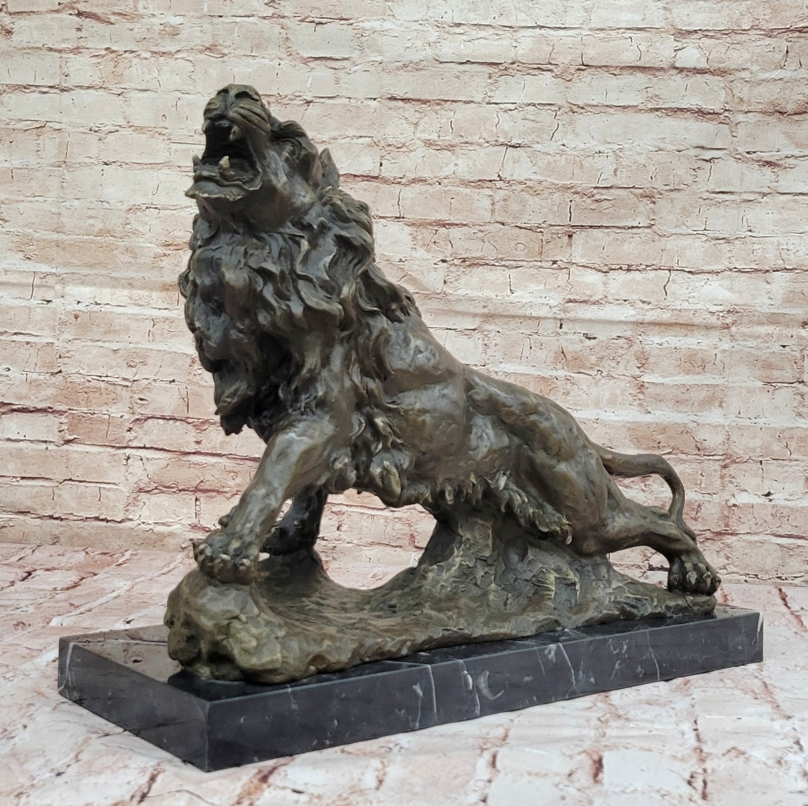 Antoine Barye African Lion Bronze Statue Large Wildlife Sculpture Home Decor Figure