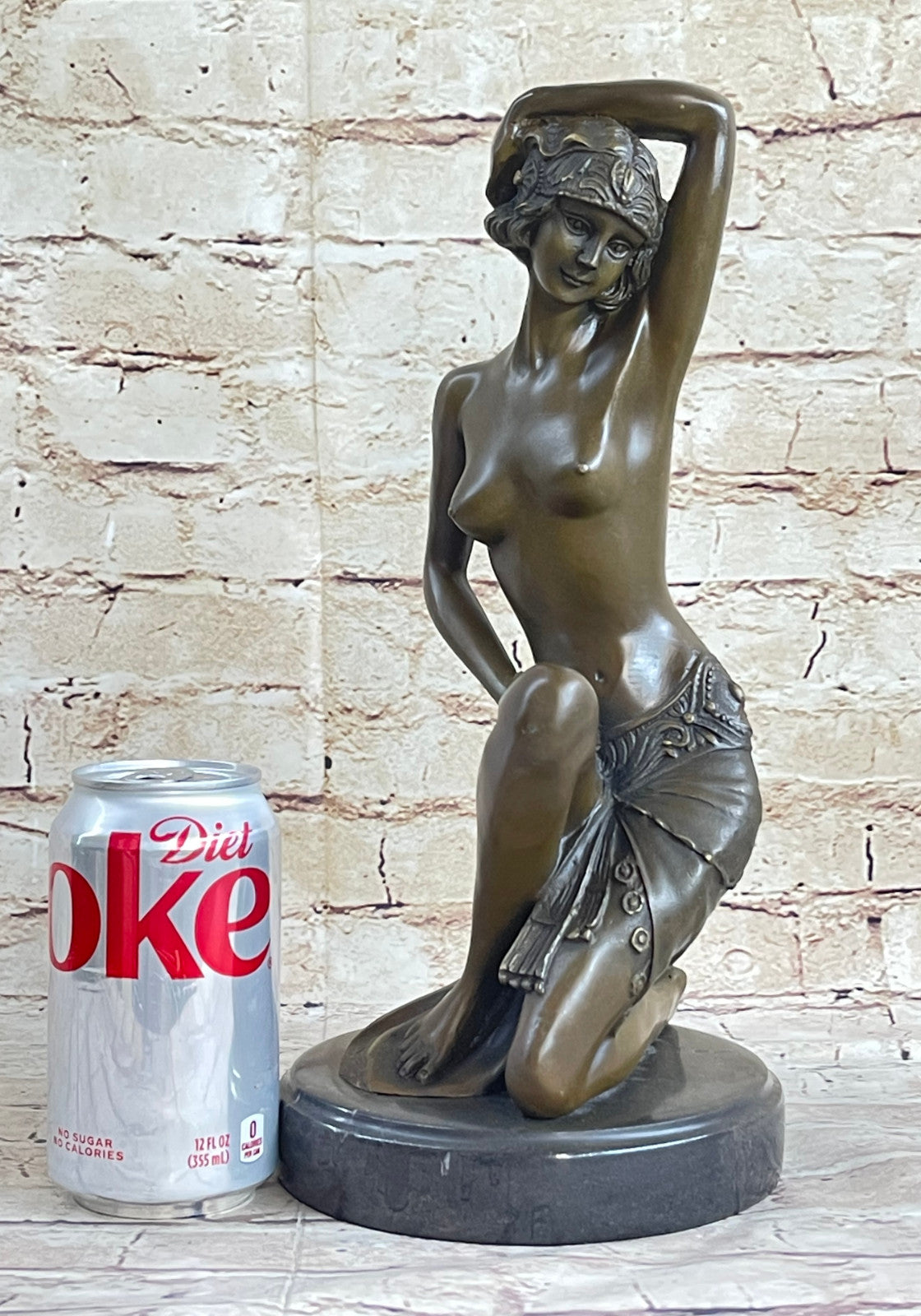 Young Nude Sexy Lady Handcrafted Art Bronze Sculpture Statue Figurine Figure LRG