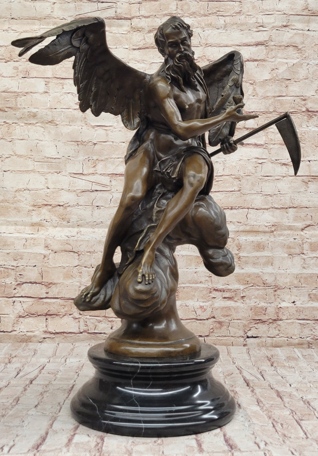 Custom Artwork GRIM REAPER Large Massive Figurine Sculpture -Genuine Bronze Art