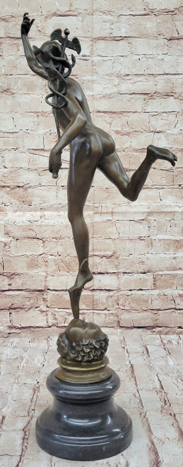 NUDE Bronze MERCURY Figure ANCIENT ROMAN Museum Quality Sculpture Figurine Decor