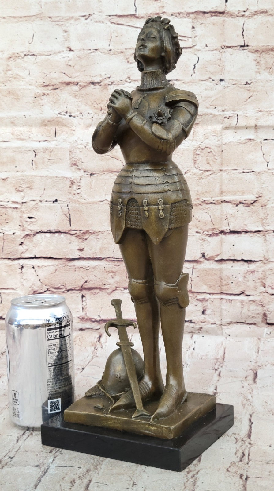Joan of Arc Roman Catholic Saint Praying Heroine Bronze Marble Statue Artwork
