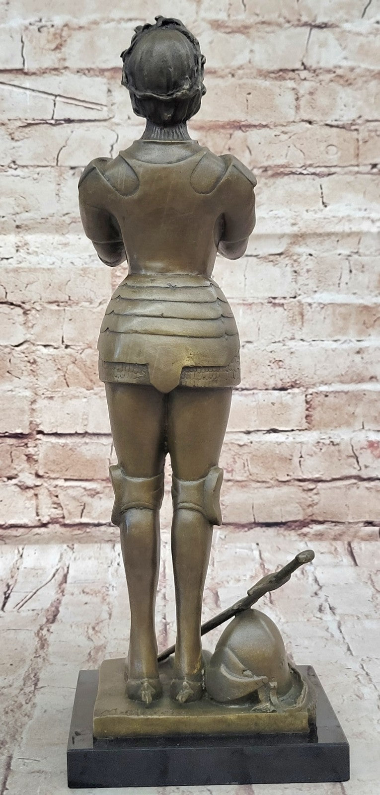 Joan of Arc Roman Catholic Saint Praying Heroine Bronze Marble Statue Artwork