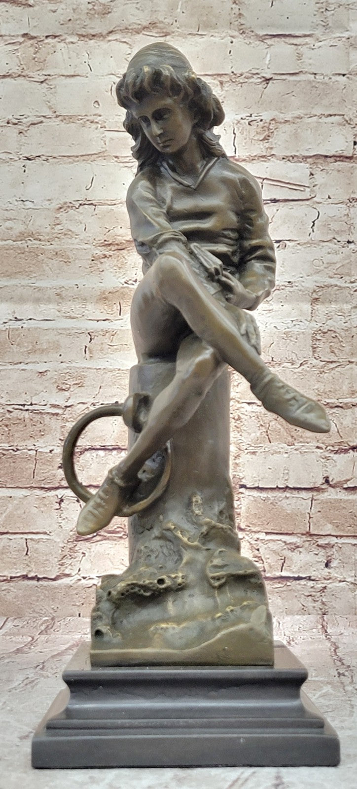 Bronze Boy Reading Book Book End Hot Cast Sculpture Figurine Figure Statue