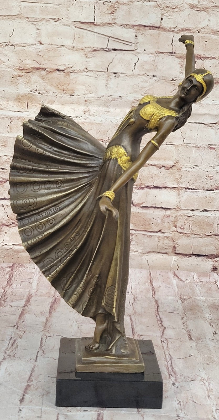 Solid Bronze Chiparus Dancer Sculpture: Fine Art Deco Home Decor Piece Figure