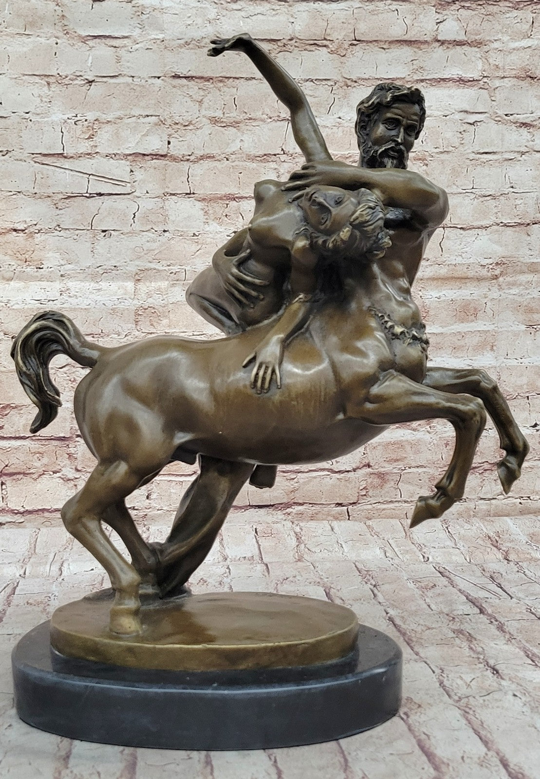 Handcrafted bronze sculpture SALE Woman Nude Abducting Centaurs Clodion