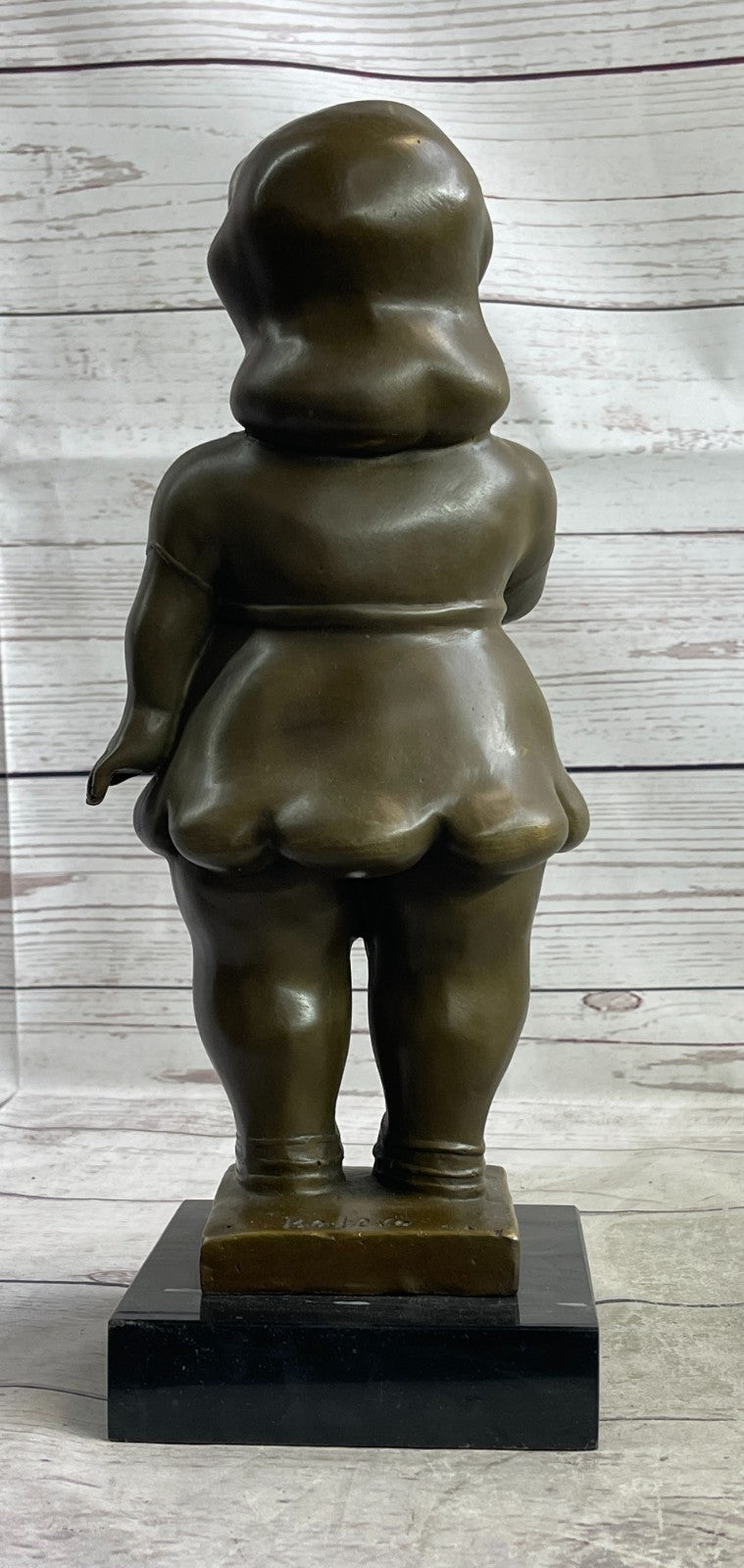 Handcrafted bronze sculpture SALE Young Woman Botero Fernando Signed Artwork