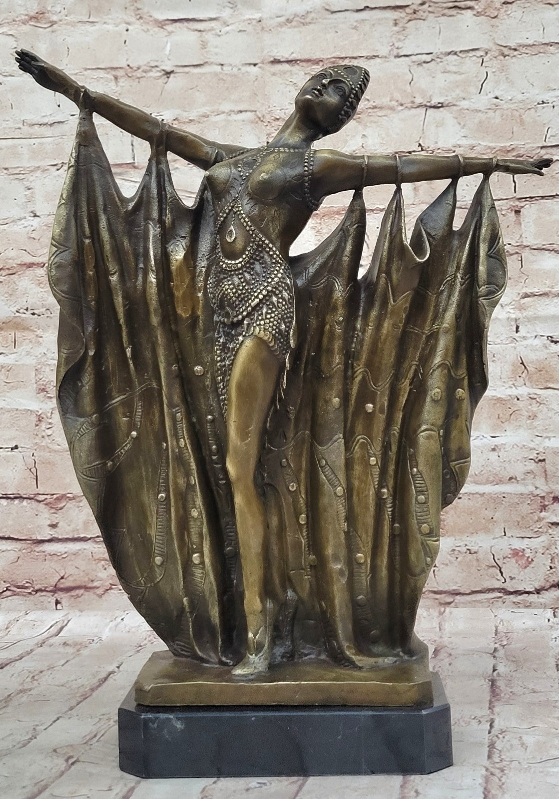 WONDER CHIPARUS WOMAN DANCER NUDE BRONZE STATUE SCULPTURE FIGURE FIGURINE ART