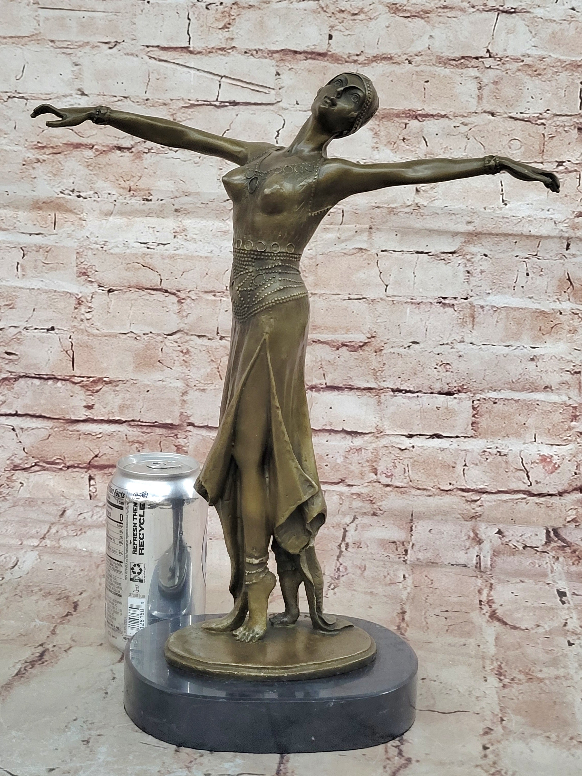 SIGNED D.H Chiparus, bronze art deco dancer sculpture Nouveau Marble Figurine
