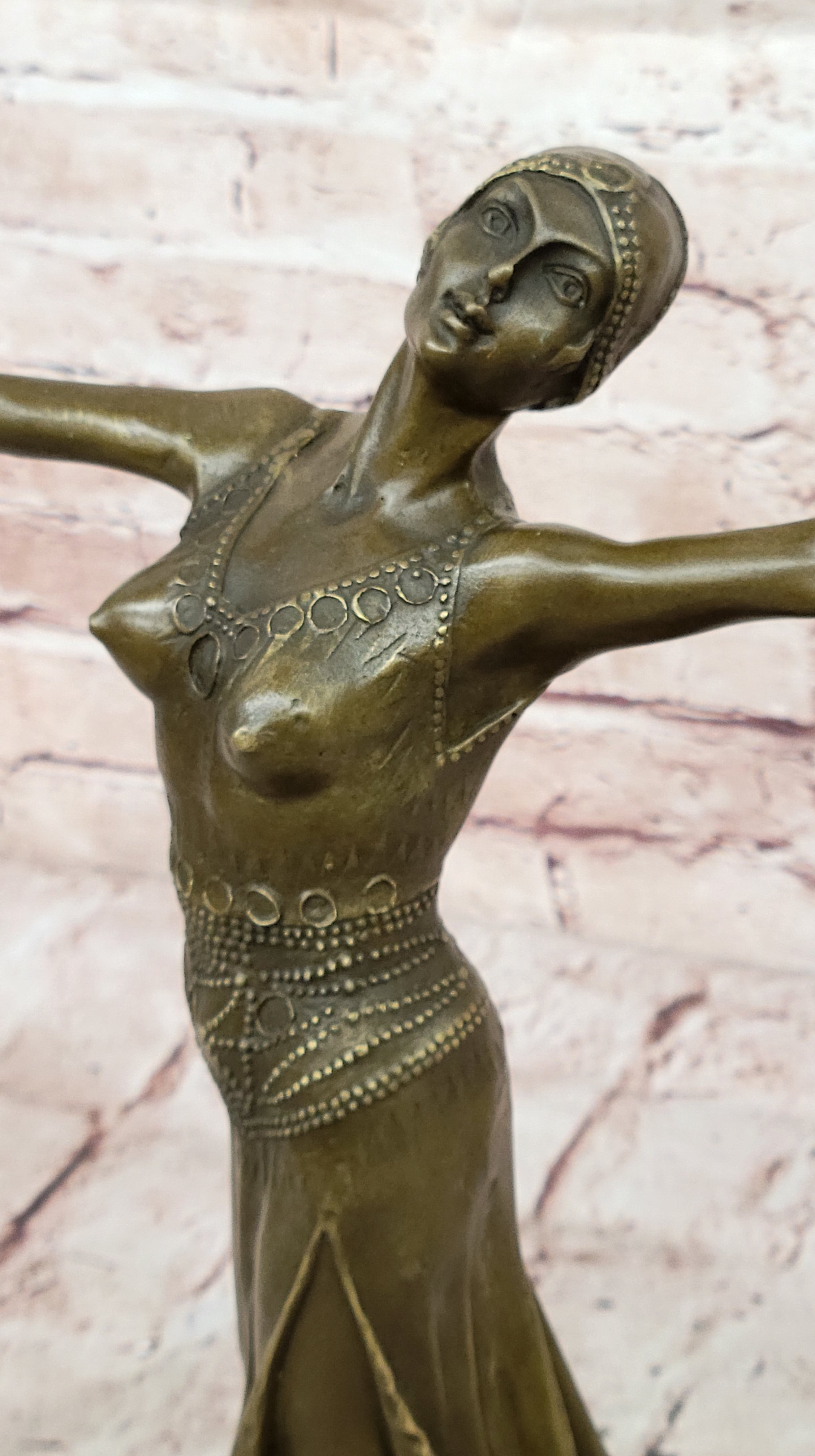 SIGNED D.H Chiparus, bronze art deco dancer sculpture Nouveau Marble Figurine