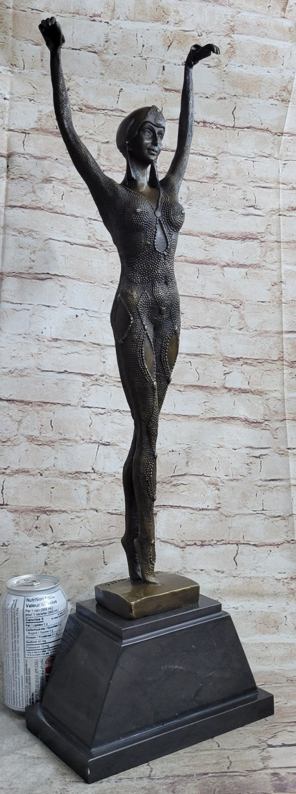 VINTAGE LARGE ART DECO DANCER DIMITRI CHIPARUS BRONZE SCULPTURE SIGNED FIGURE