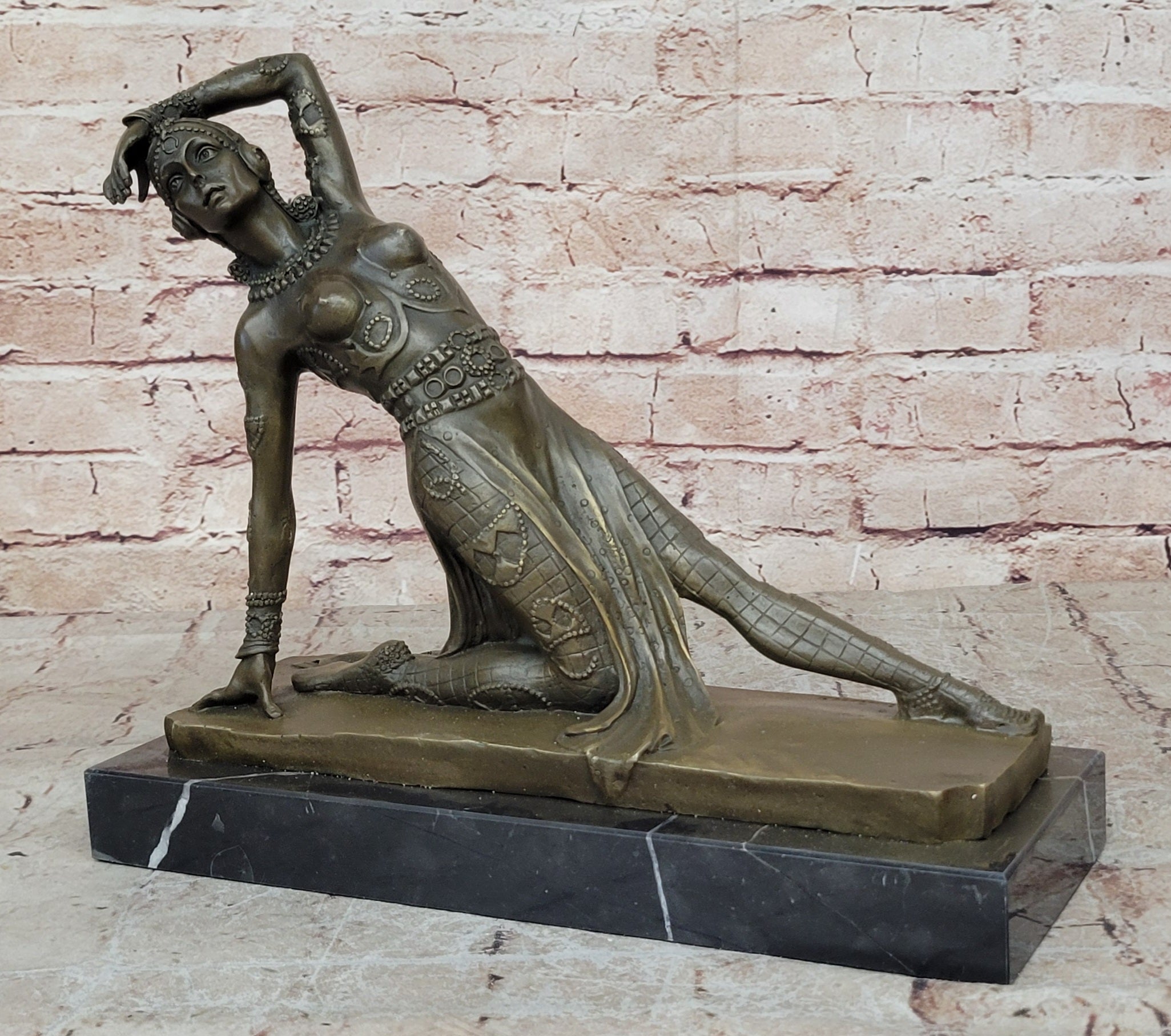 Handcrafted bronze sculpture Nude Culture French And Ballet Russian Chiparus