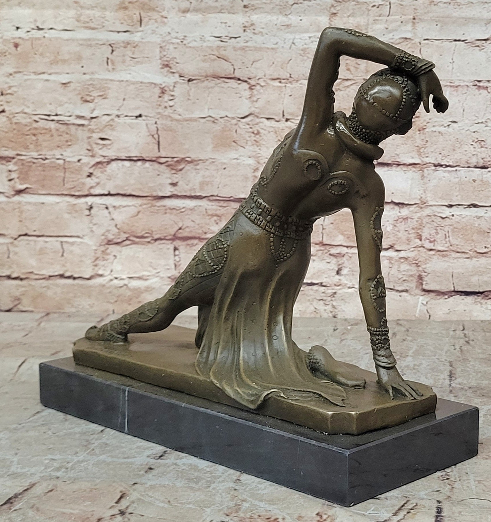 Handcrafted bronze sculpture Nude Culture French And Ballet Russian Chiparus