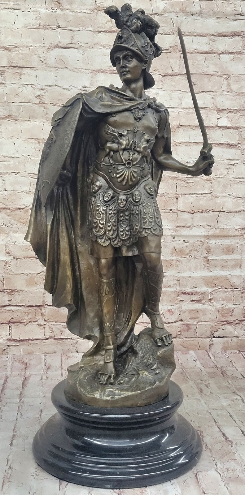 BRONZE STATUE OF MARS PROMINENT MILITARY GODS FIGURINE SCULPTURE WARRIOR FIGURE