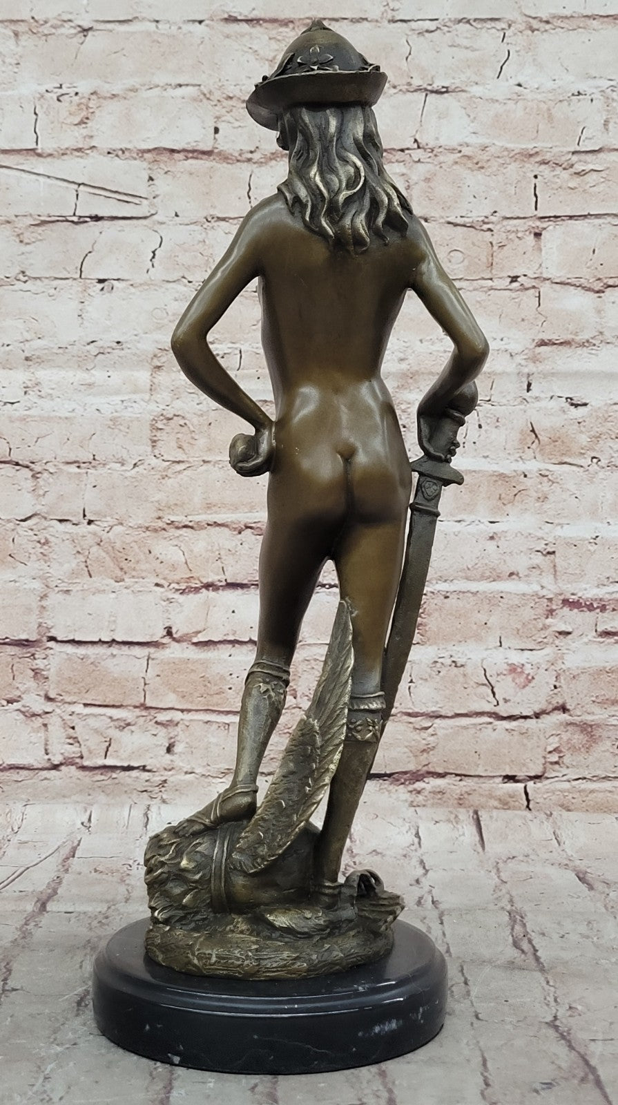 Statue of David Donatello 100% Solid Bronze Sculpture Home/Office Decoration Nude