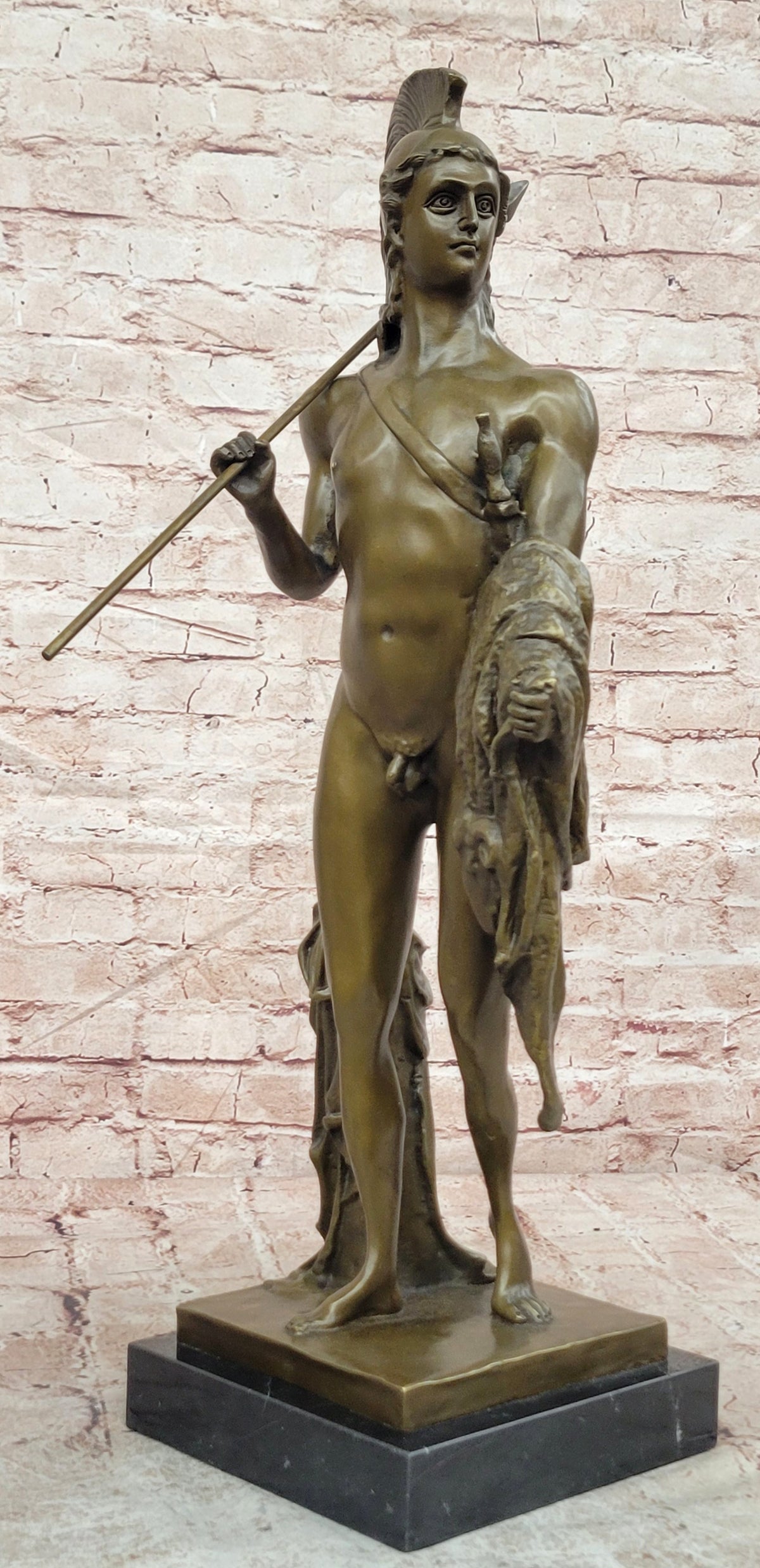 JASON THE GOLDEN FLEECE BRONZE NUDE SCULPTURE FIGURINE VERY LARGE ROMAN