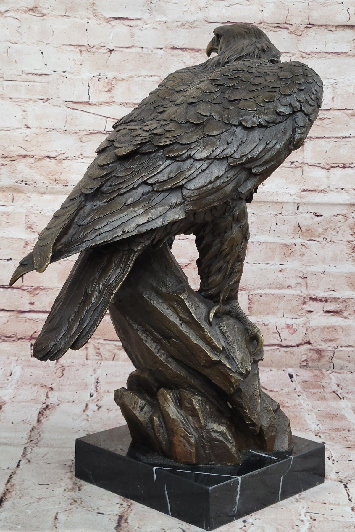 Stunning Eagle 100% Bronze Sculpture Statue Figurine Figure prey Pure Bird decor