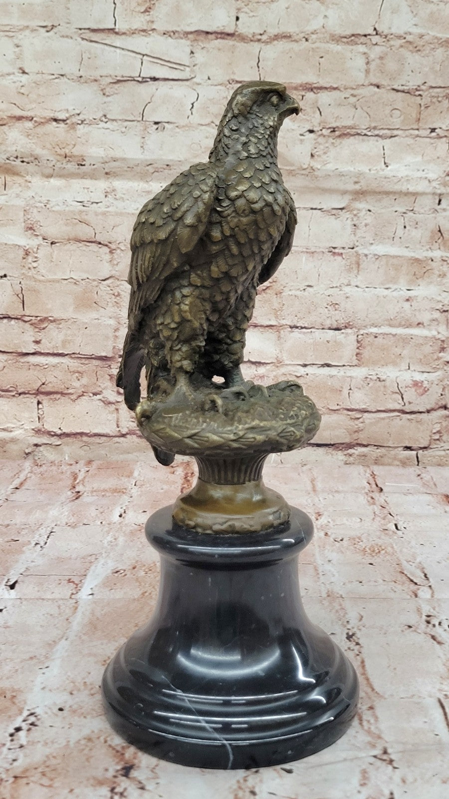 BRONZE Eagle Hawk Falcon Osprey Garden Park Zoo Statue Marble Base Figure Sale