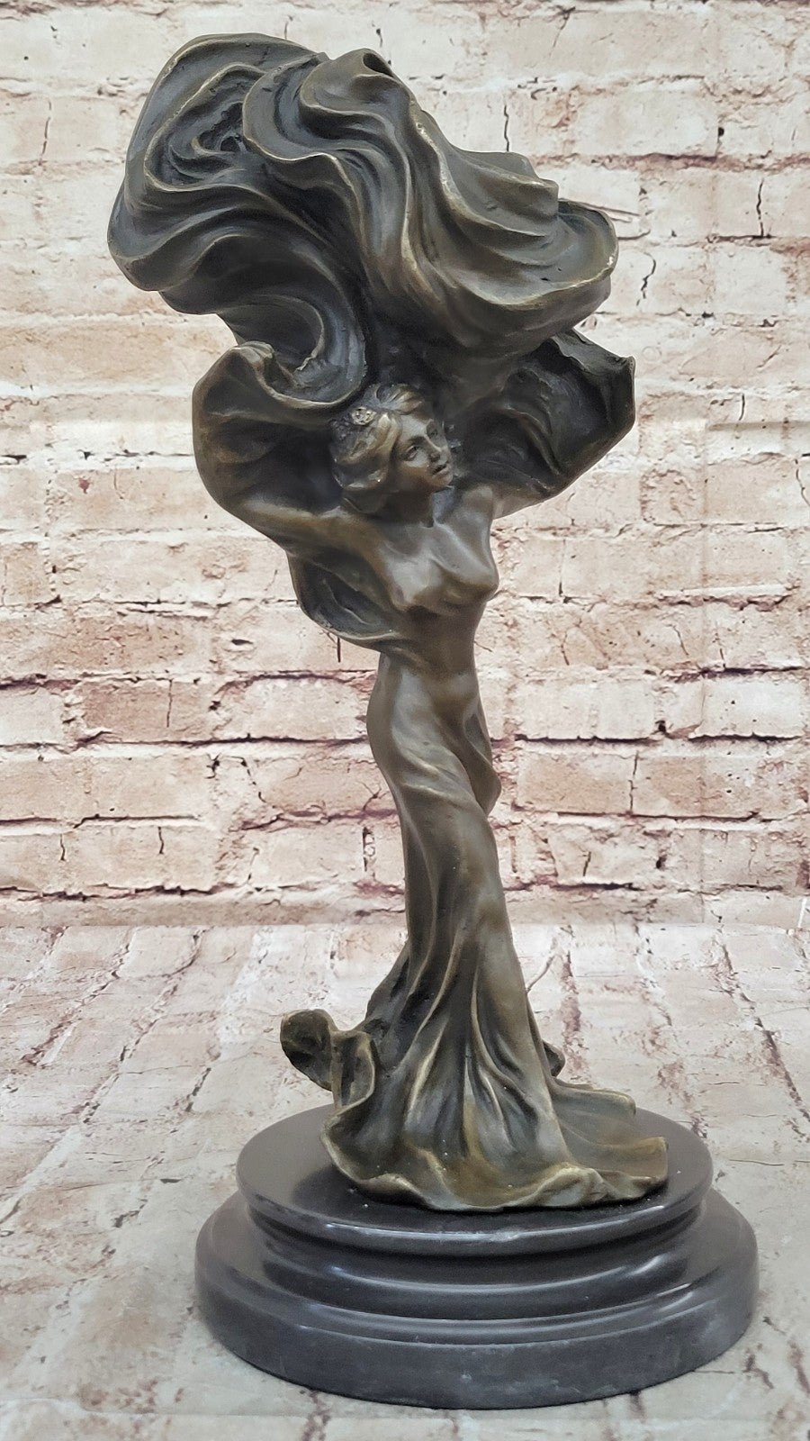Classic Modern Woman Abstract Style Bronze Marble Base Modern Figure Real