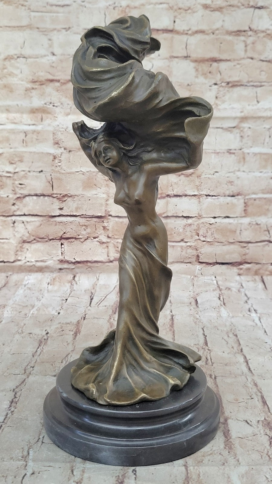Classic Modern Woman Abstract Style Bronze Marble Base Modern Figure Real
