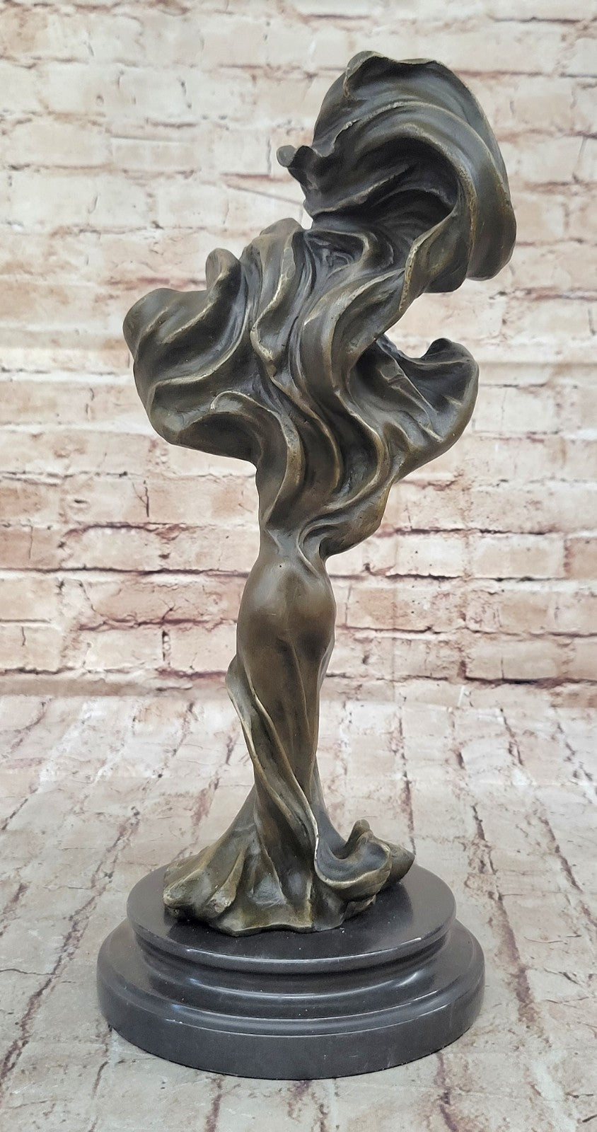 Classic Modern Woman Abstract Style Bronze Marble Base Modern Figure Real