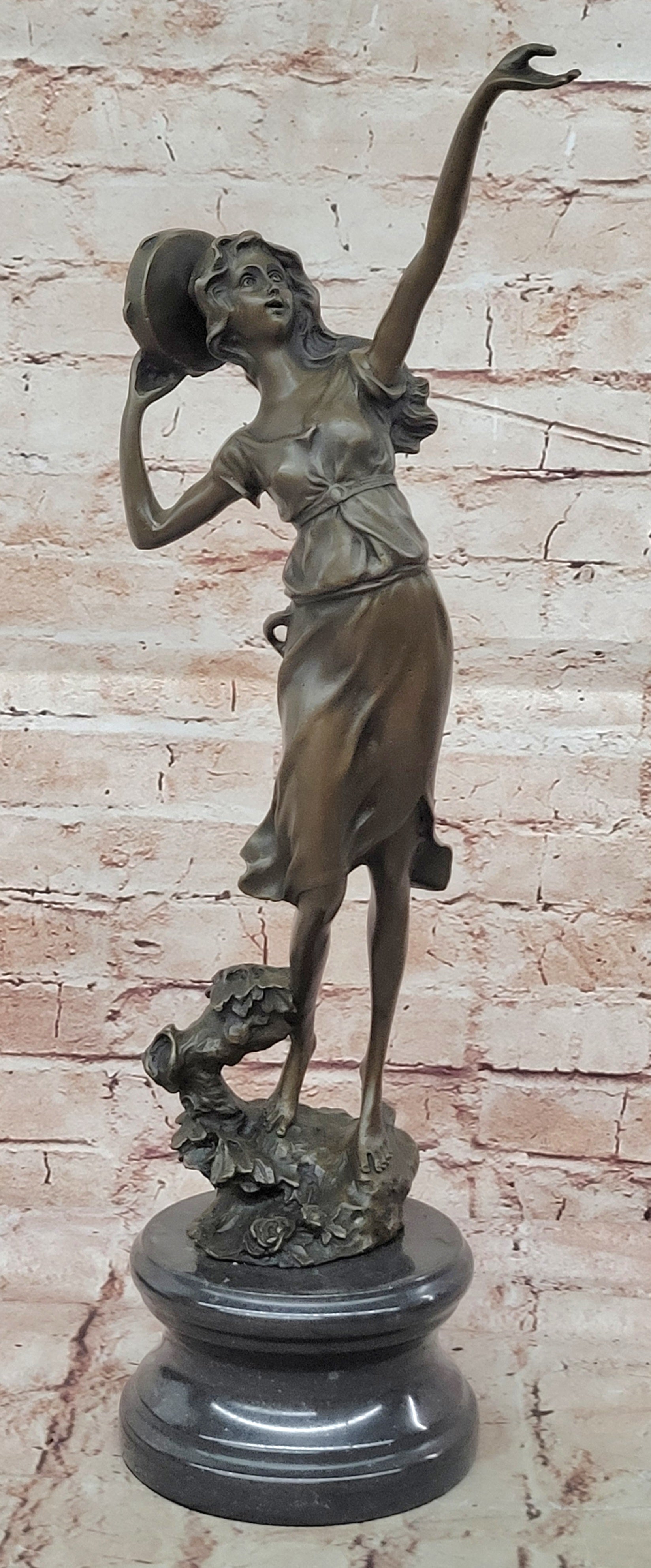 Large 19th Century French Bronze of Dancing Figures with Tambourine SALE