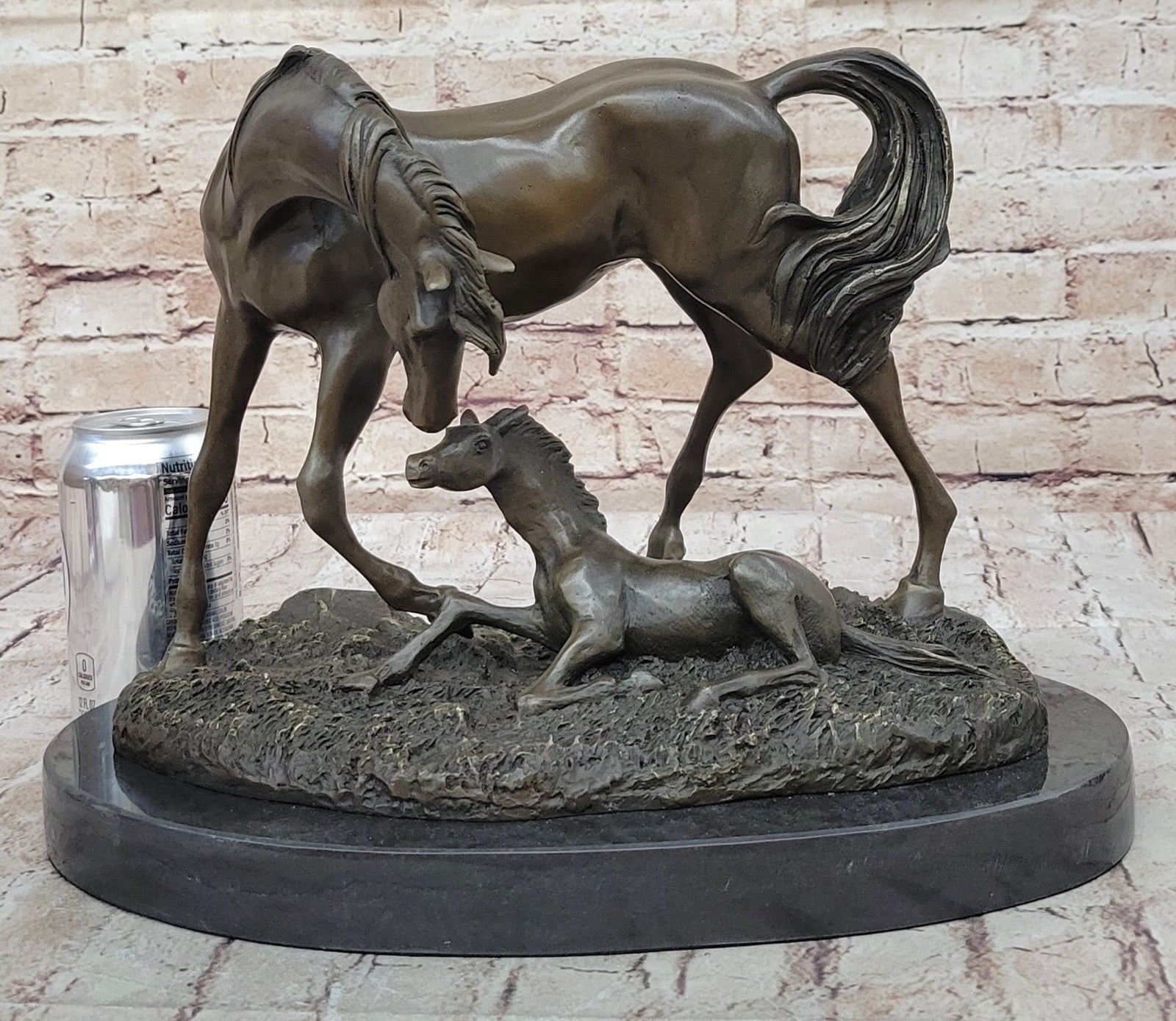 Very Heavy Bronze " Mare With Rearing Colt" By.French sculptor Bugatti Sculpture