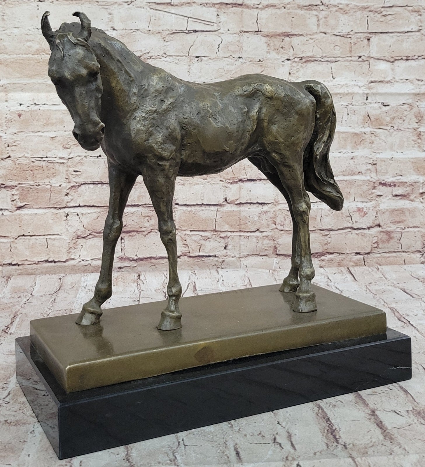 HUGE SIGNED MENE PURE BRONZE HORSE STATUE SCUPLTURE MARBLE FIGURINE 23 LBS DECOR