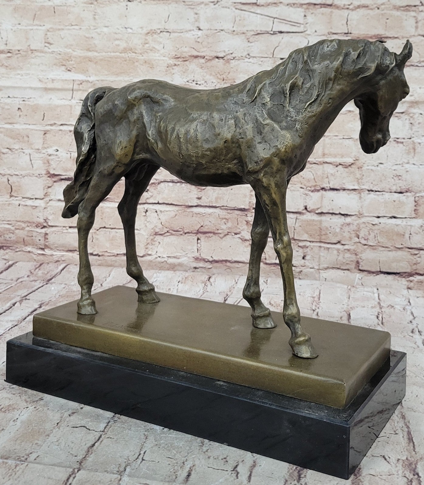 HUGE SIGNED MENE PURE BRONZE HORSE STATUE SCUPLTURE MARBLE FIGURINE 23 LBS DECOR